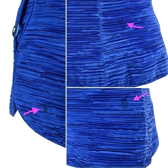 Vtg Karen Miller Beaded Sequined Textured MOB Evening Jacket Blue Size 14 - Picture 5 of 7